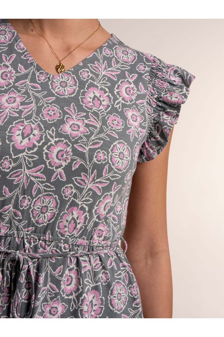 Manoela Floral Print Dress, Alternate, color, Khaki