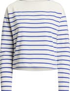 Lauren Ralph Lauren Stripe Cotton Boat Neck Top