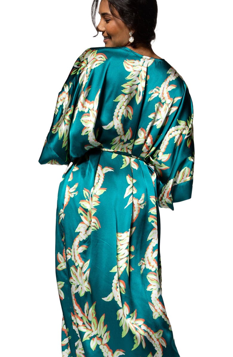 Tori Richard Lei of the Land Calliope Dress, Alternate, color, Deep Sea