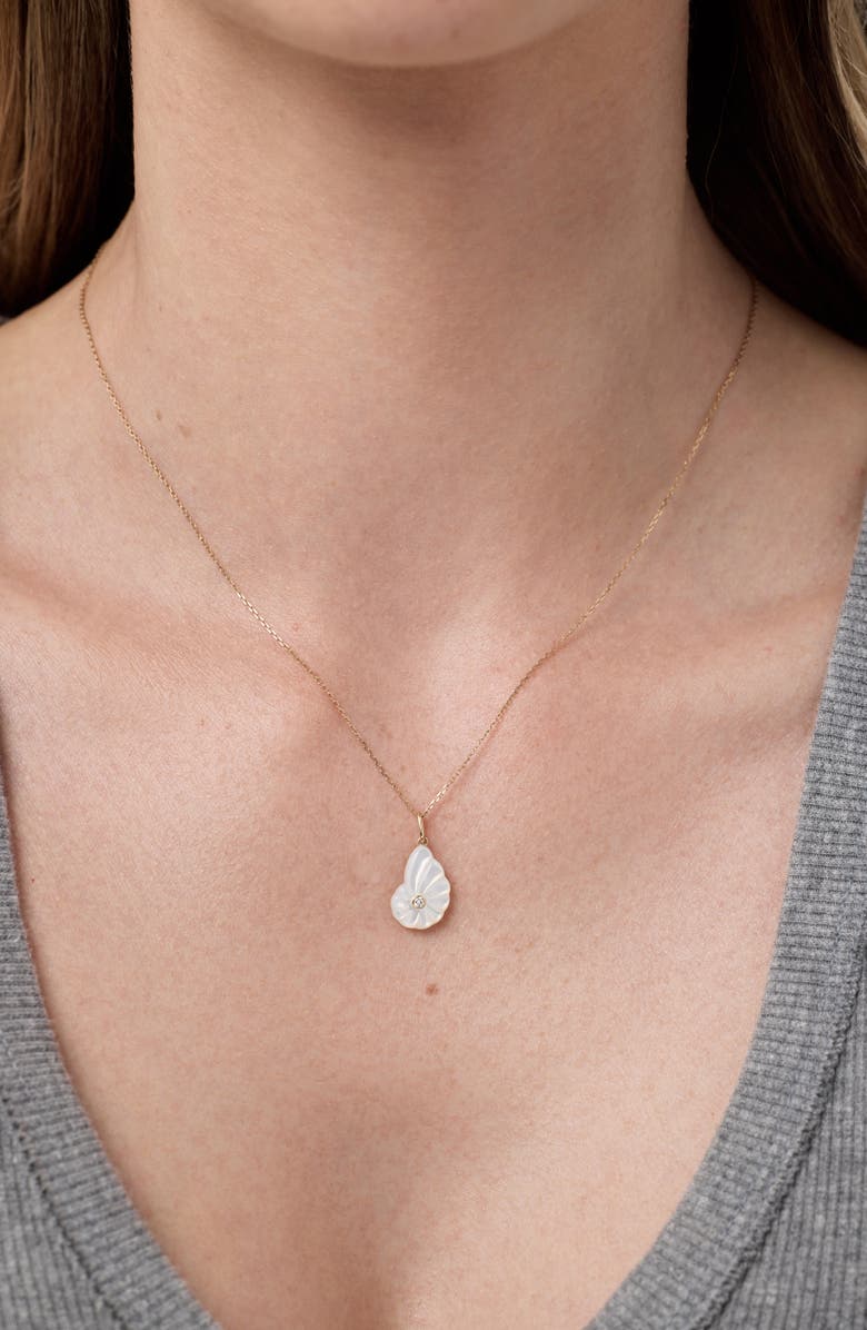 Ana Luisa Solid Yellow Gold - Mother of Pearl Shell Necklace, Alternate, color, Gold