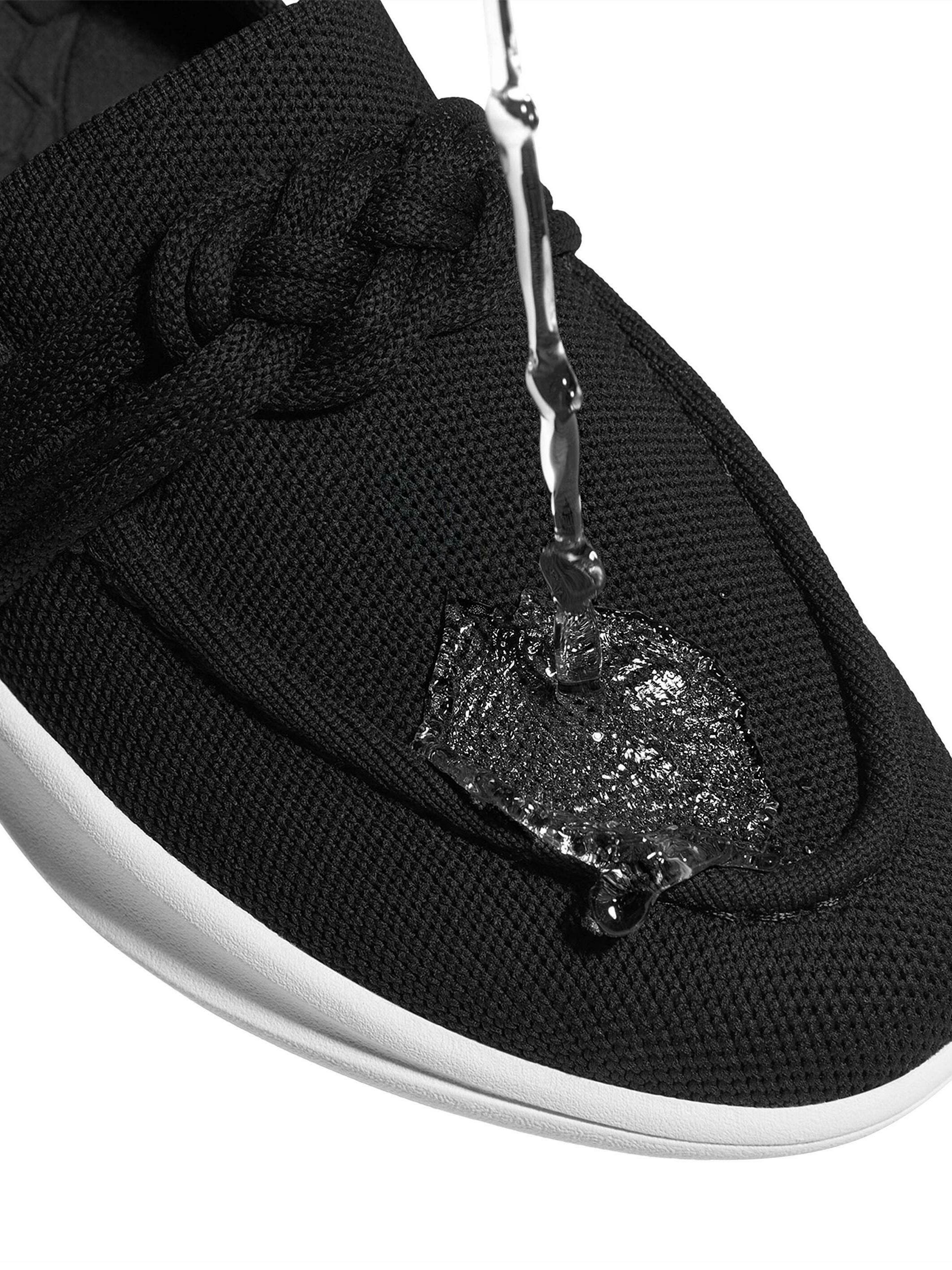 Water-Repellent Round-Toe Sneaker Loafers, Alternate, color, Black