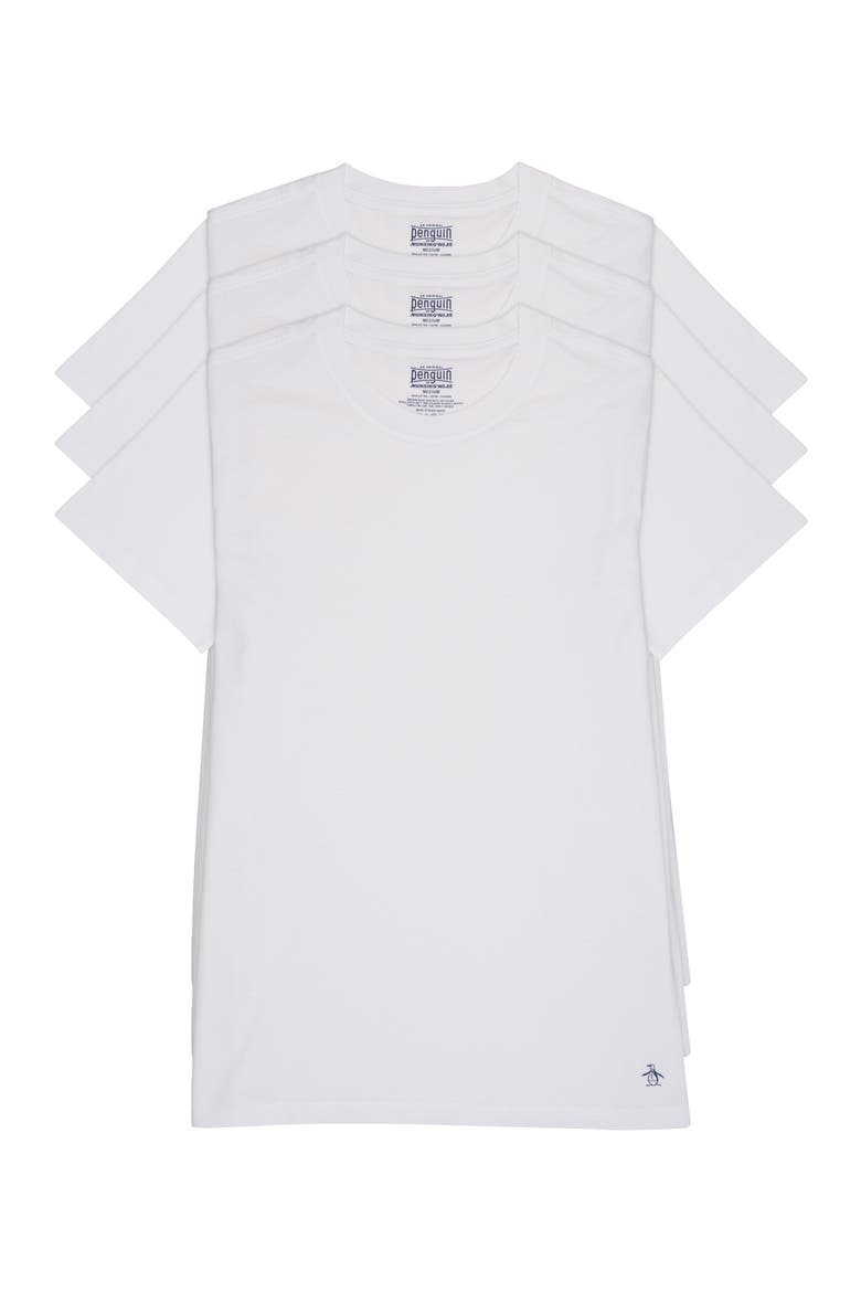 3-Pack Cotton T-Shirts, Main, color, WHITE