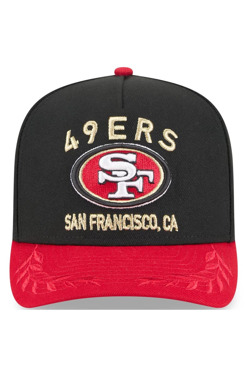 New Era Men's New Era  Black/Scarlet San Francisco 49ers 2025 NFL Draft A-Frame 9FIFTY Snapback Hat, Alternate, color, 