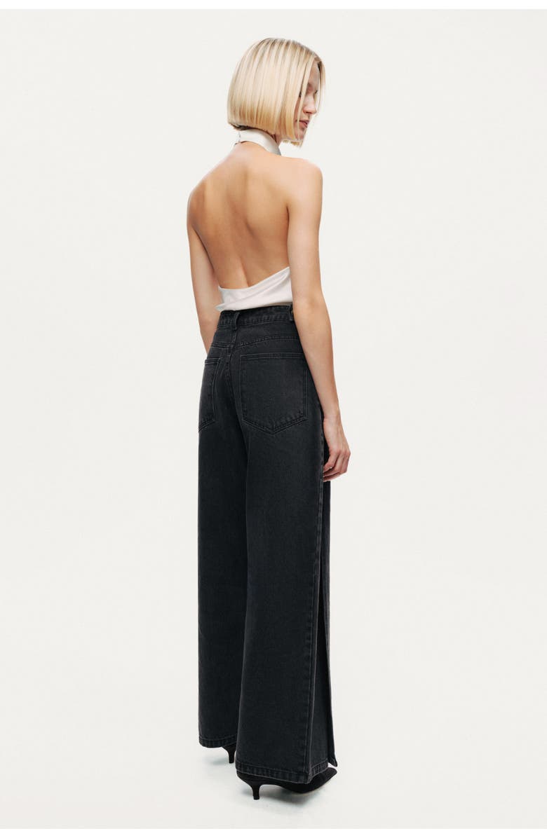 Nocturne Washed Wide Leg Jeans, Alternate, color, Anthracite