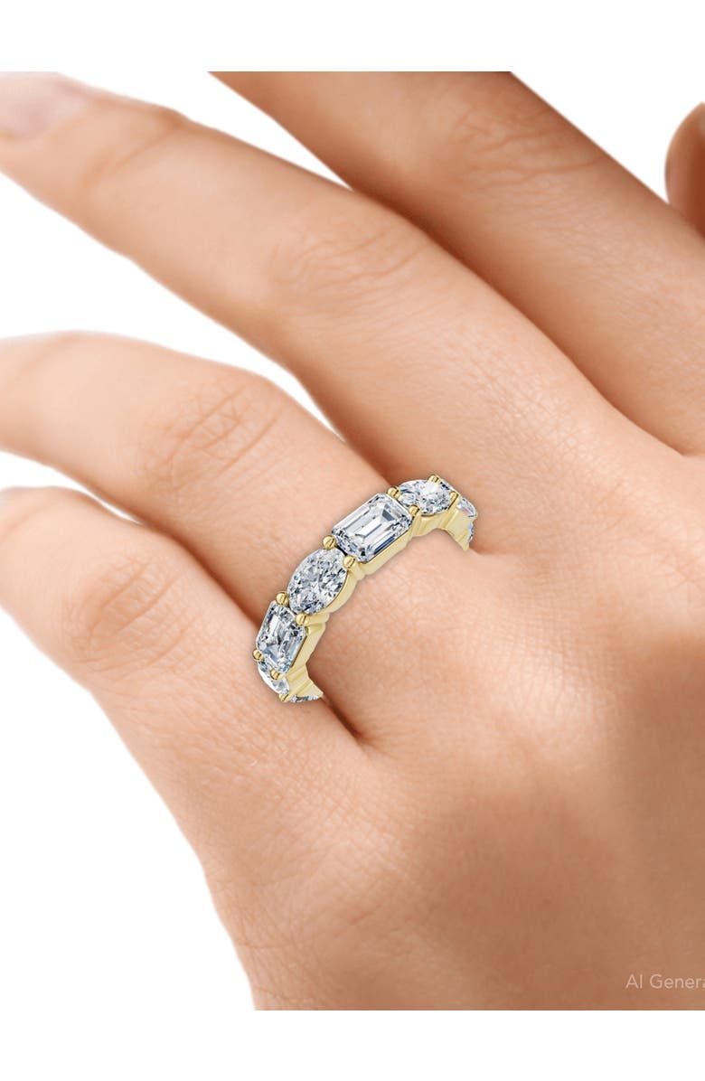 Bliss Diamond 6 1/2Ct Oval & Emerald Diamond Eternity Ring 14k Gold or Platinum Lab Grown, Alternate, color, 