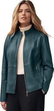 Jessica London Zip Front Leather Jacket