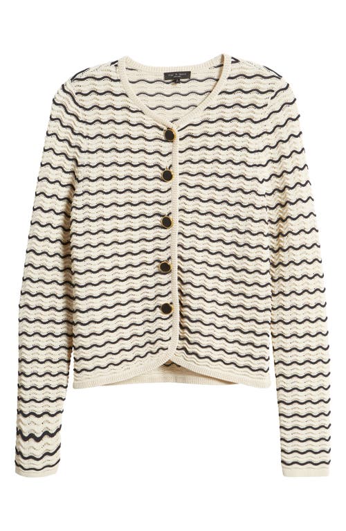 Rag & Bone Striped Eliza Cardigan In Gray