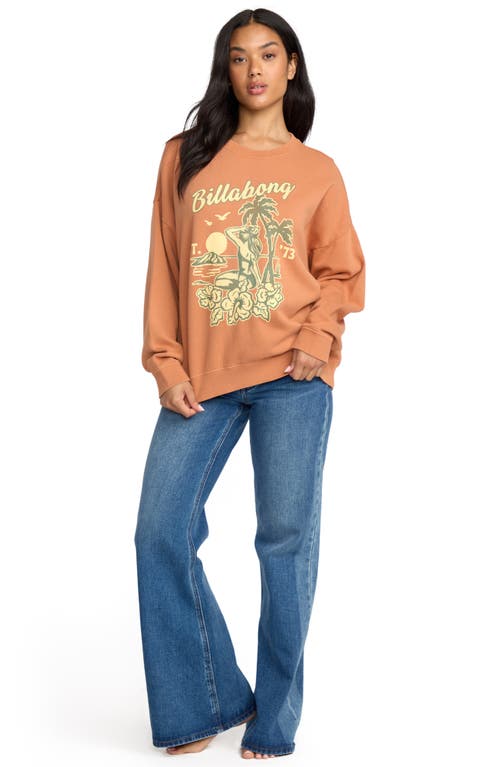 Billabong Echo Crewneck Sweatshirt In Brown