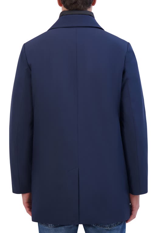 Kenneth Cole New York Water Resistant Jacket With Quilted Bib In Blue