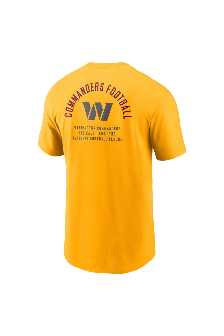 Men's Nike Gold Washington Commanders Split Logo T-Shirt, Alternate, color, Gold
