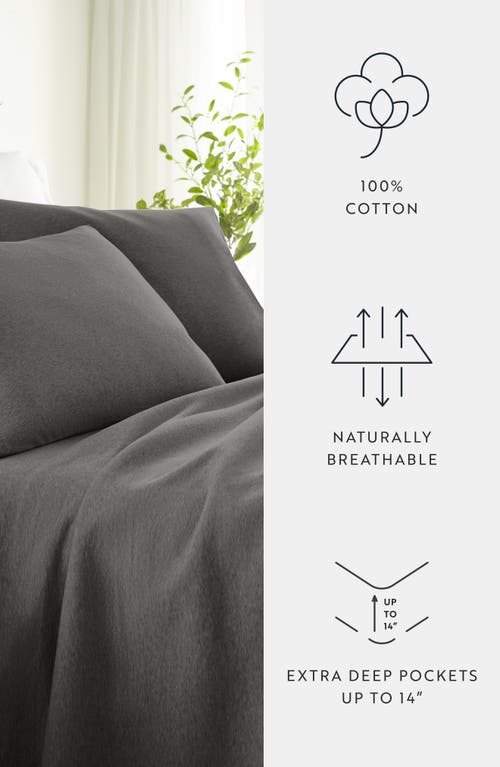 Homespun 4-piece Cotton Jersey Sheet Set In Gray