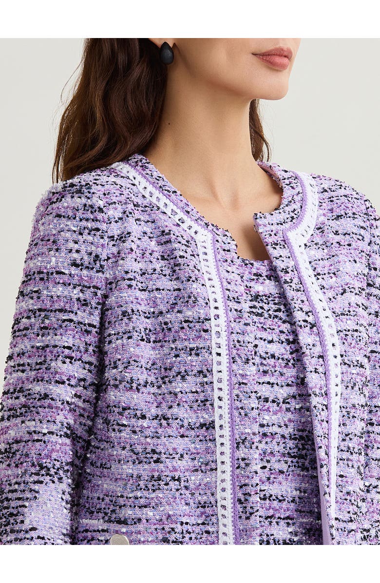 Misook Eyelash Ribbon Knit Jacket, Alternate, color, Hushed Lavender