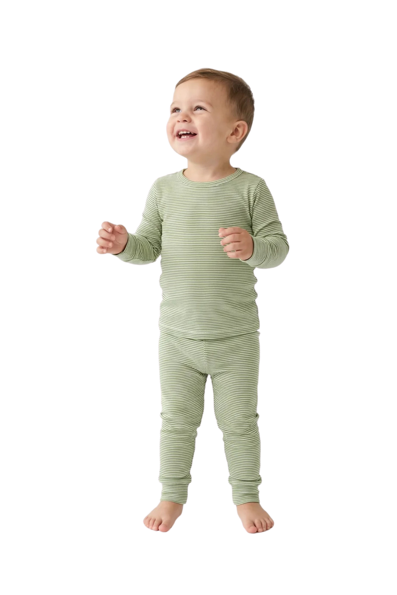 Long Sleeve and Pajama Set, Main, color, Evergreen Stripe