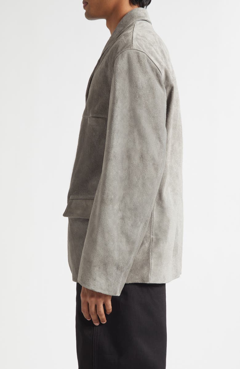 Lemaire Single Breasted Suede Jacket, Alternate, color, Pebble Gray