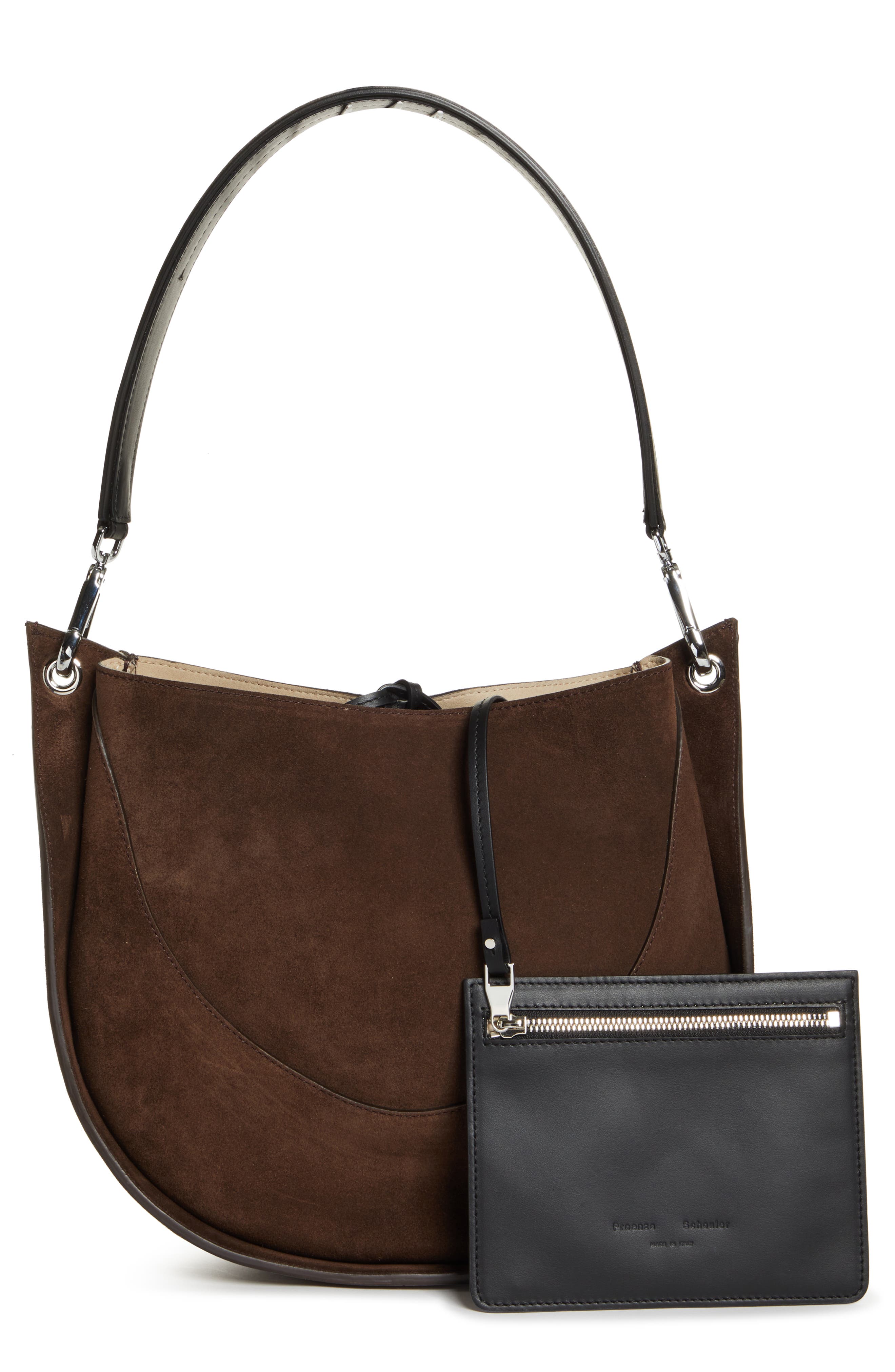 Proenza Schouler Arch Suede Shoulder Bag, Alternate, color, 