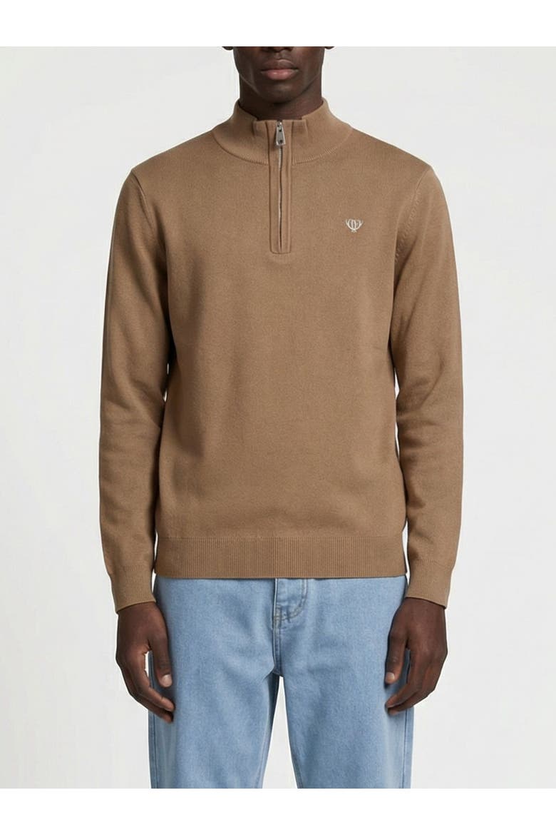 Huxley Quarter Zip Sweater, Main, color, Mocha