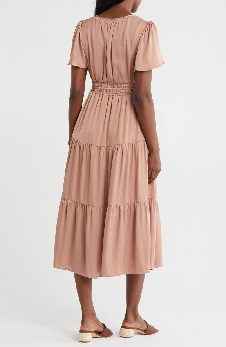 Blu Pepper Tiered Satin Maxi Dress, Alternate, color, 