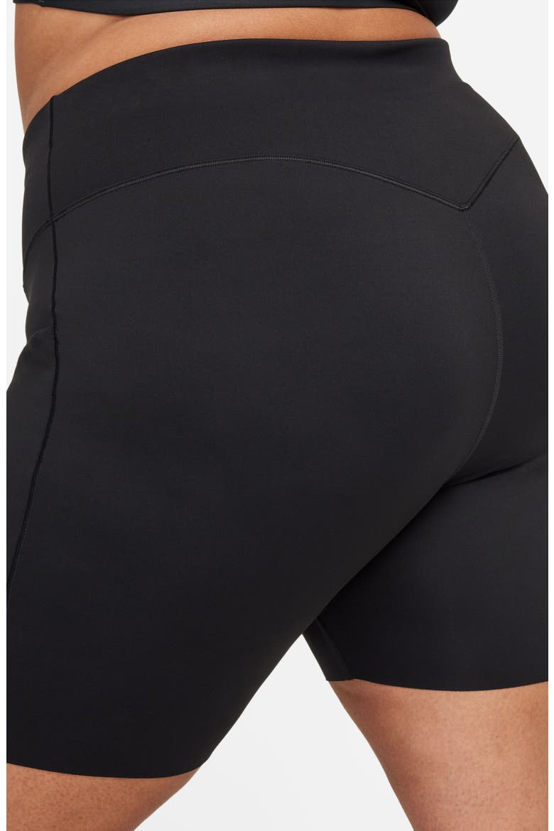 Dri-Fit Universa High Waist Bike Shorts, Alternate, color, BLACK/ BLACK