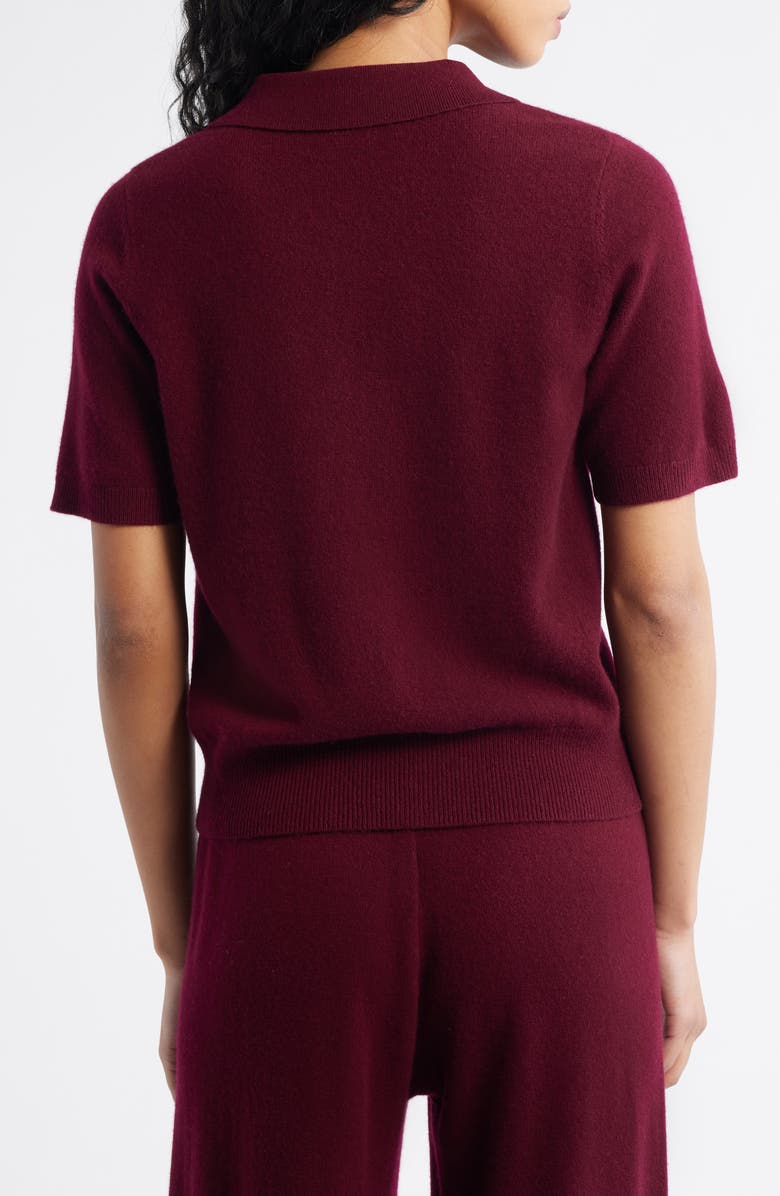 ARTLESS FOREVER Tove Wool & Cashmere Short Sleeve Polo Sweater, Alternate, color, Merlot