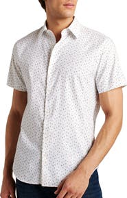 Bonobos Flamingo Print Short Sleeve Performance Button-Up Shirt