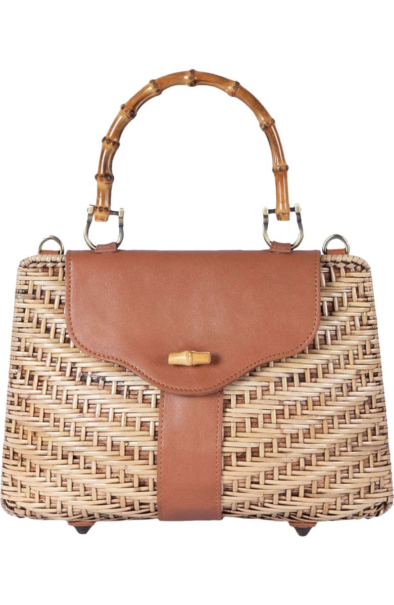 Jelavu Jackie Rattan Handbag, Main, color, Tan