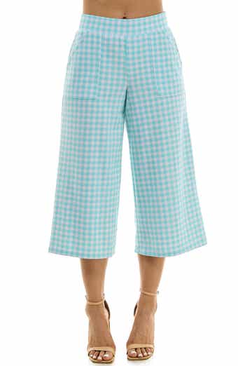 Gingham Crop Wide Leg Pants