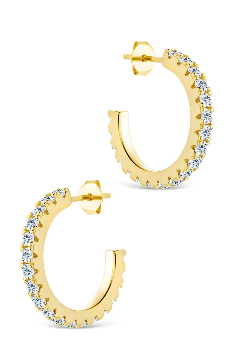 Eleri Cubic Zirconia Hoop Earrings, Alternate, color, GOLD