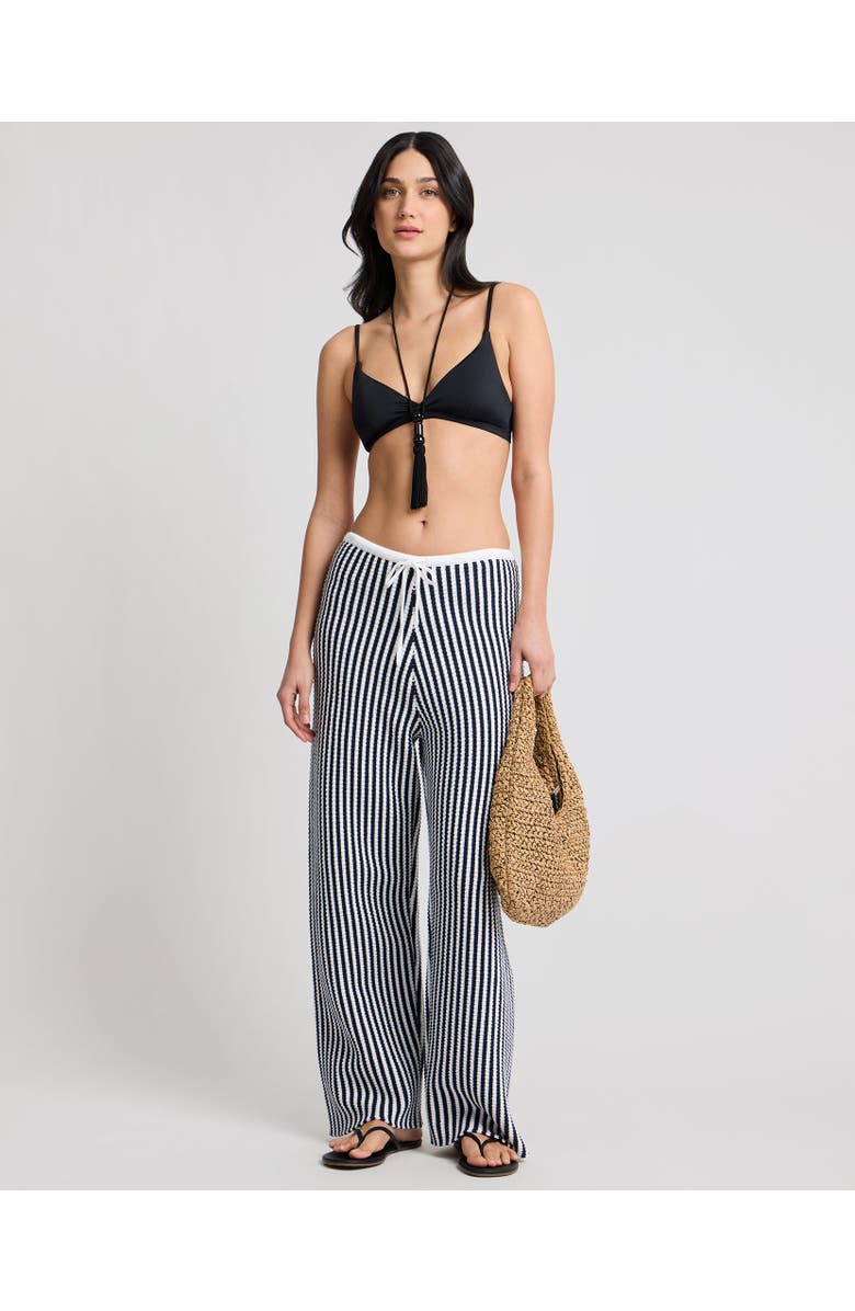 Onia Fisherman Drawstring Pant, Alternate, color, Noir Navy/White