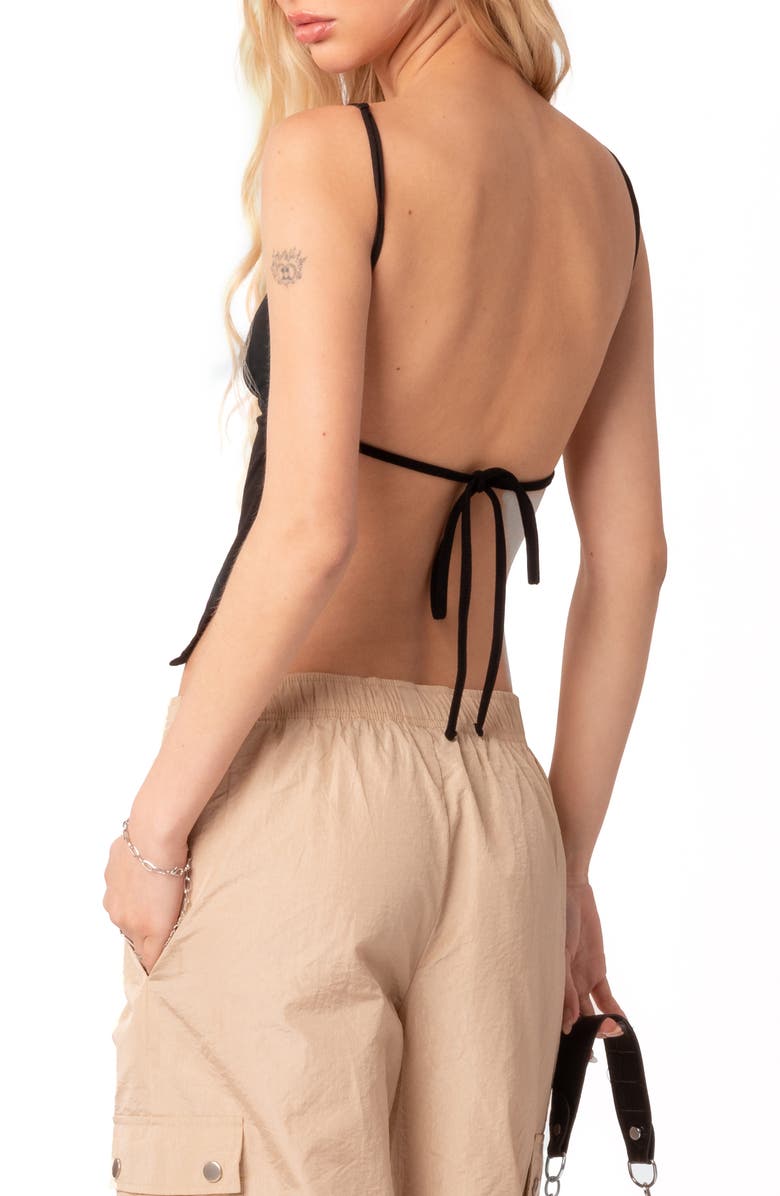 EDIKTED Jinx Open Back Camisole, Alternate, color, Black