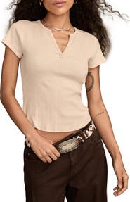 Lucky Brand Rib Cotton Henley
