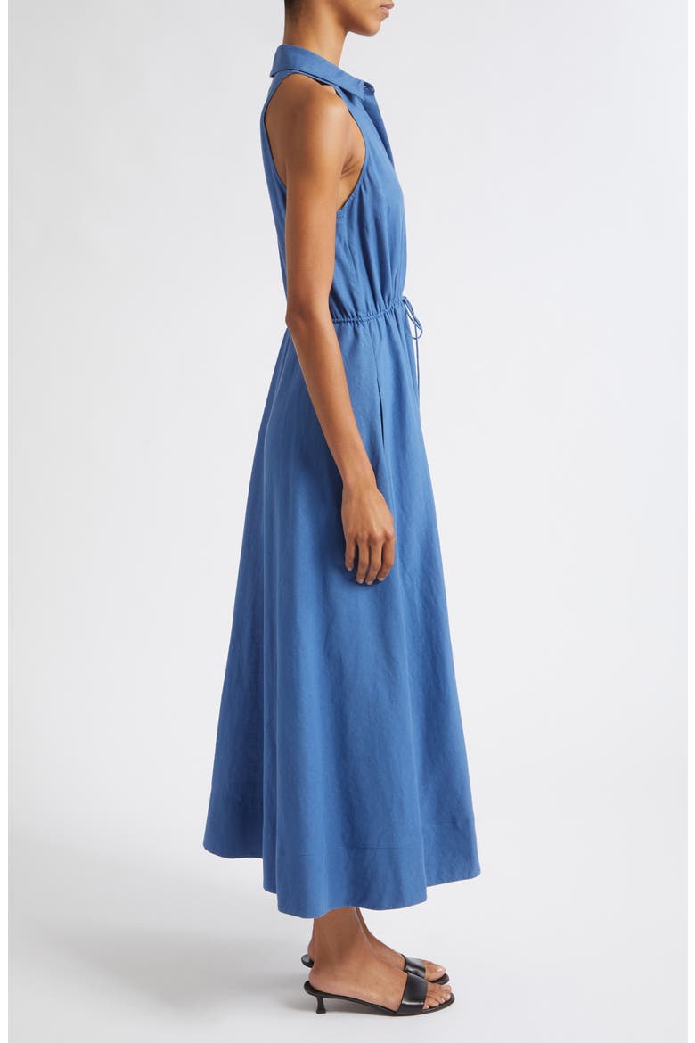 Tiana Sleeveless Linen & Cotton Shirtdress, Alternate, color, OCEAN