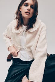 H&M Collared Bouclé Cardigan