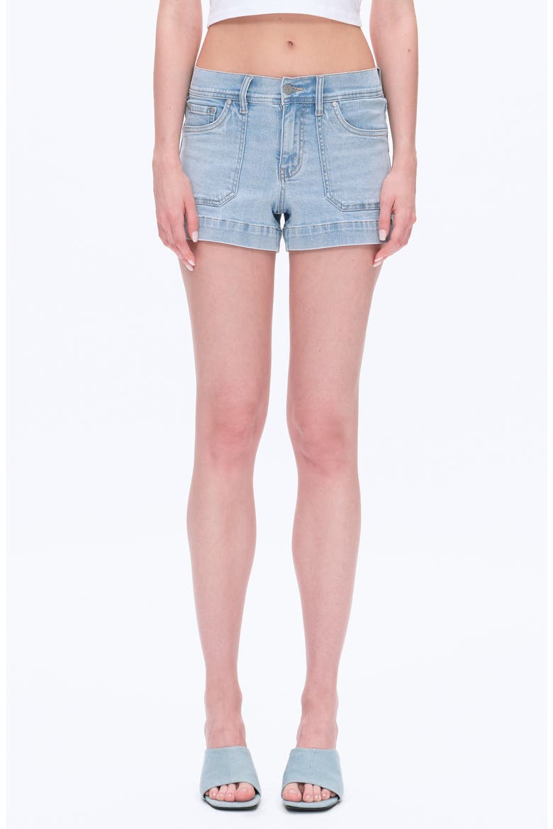 Mid Rise Denim Shorts, Main, color, LIGHT BLUE