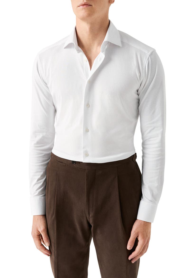 Slim Fit 4Flex Stretch Jersey Dress Shirt, Main, color, WHITE