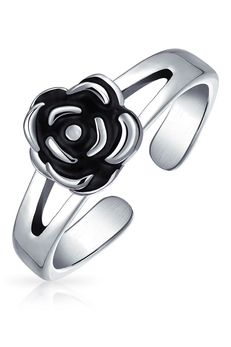 Sterling Silver Flower Toe Ring, Main, color, SILVER