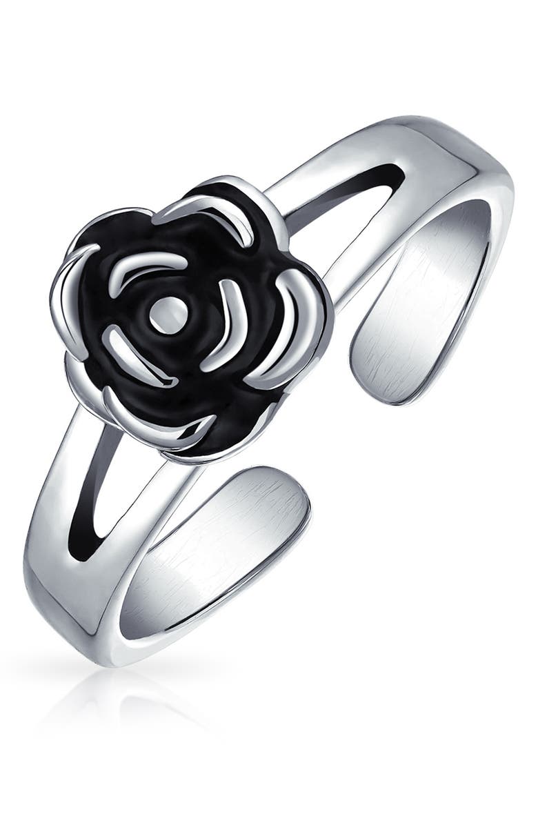 BLING JEWELRY Sterling Silver Flower Toe Ring, Main, color, Silver
