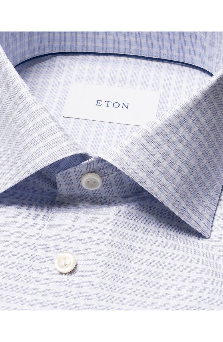 Eton Slim Fit Check Fine Cotton Twill Dress Shirt, Alternate, color, Medium Purple