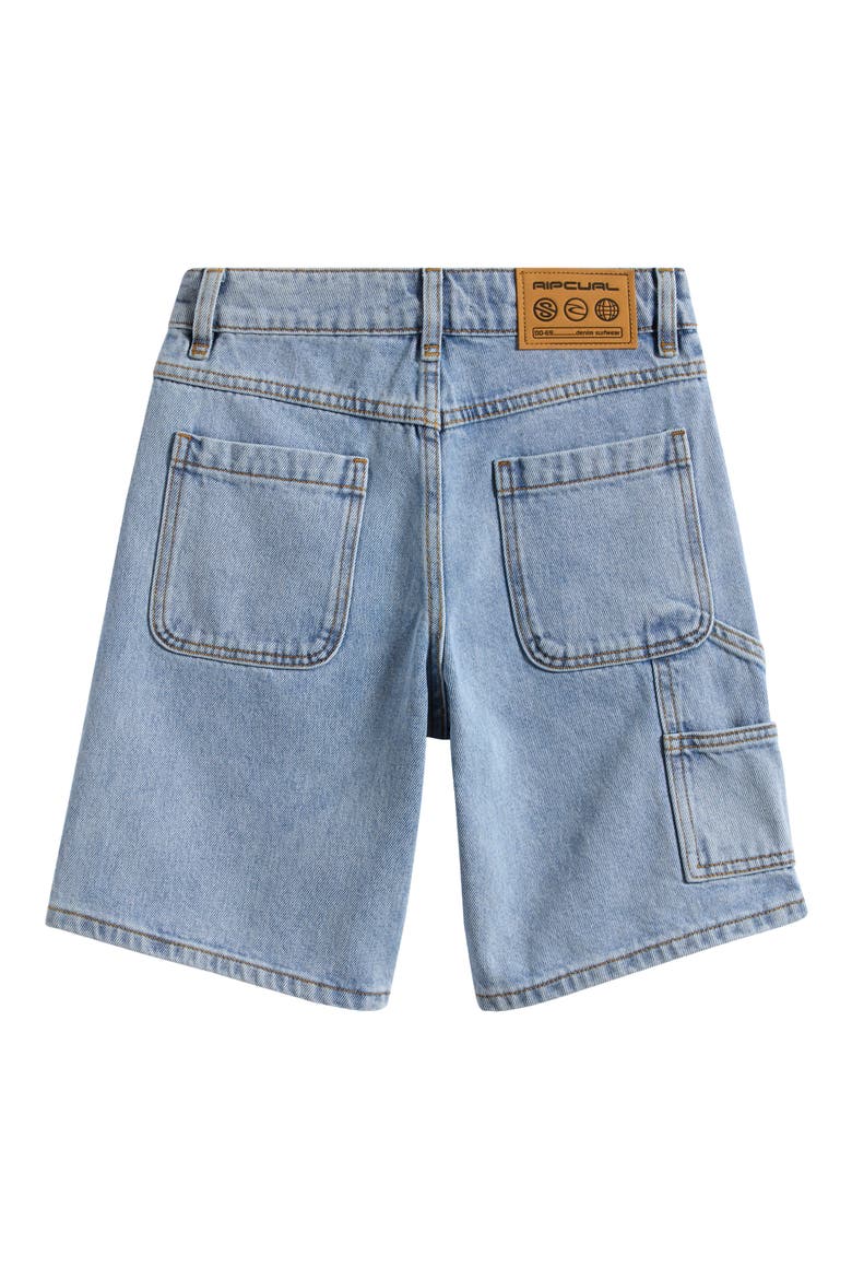 Kids' Hyped Up Denim Carpenter Shorts, Alternate, color, WASHED BLUE