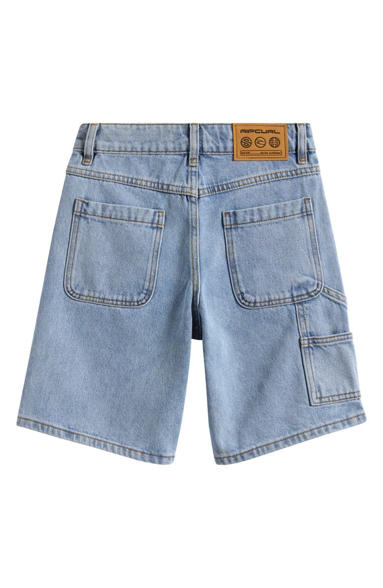 Rip Curl Kids' Hyped Up Denim Carpenter Shorts, Alternate, color, Washed Blue