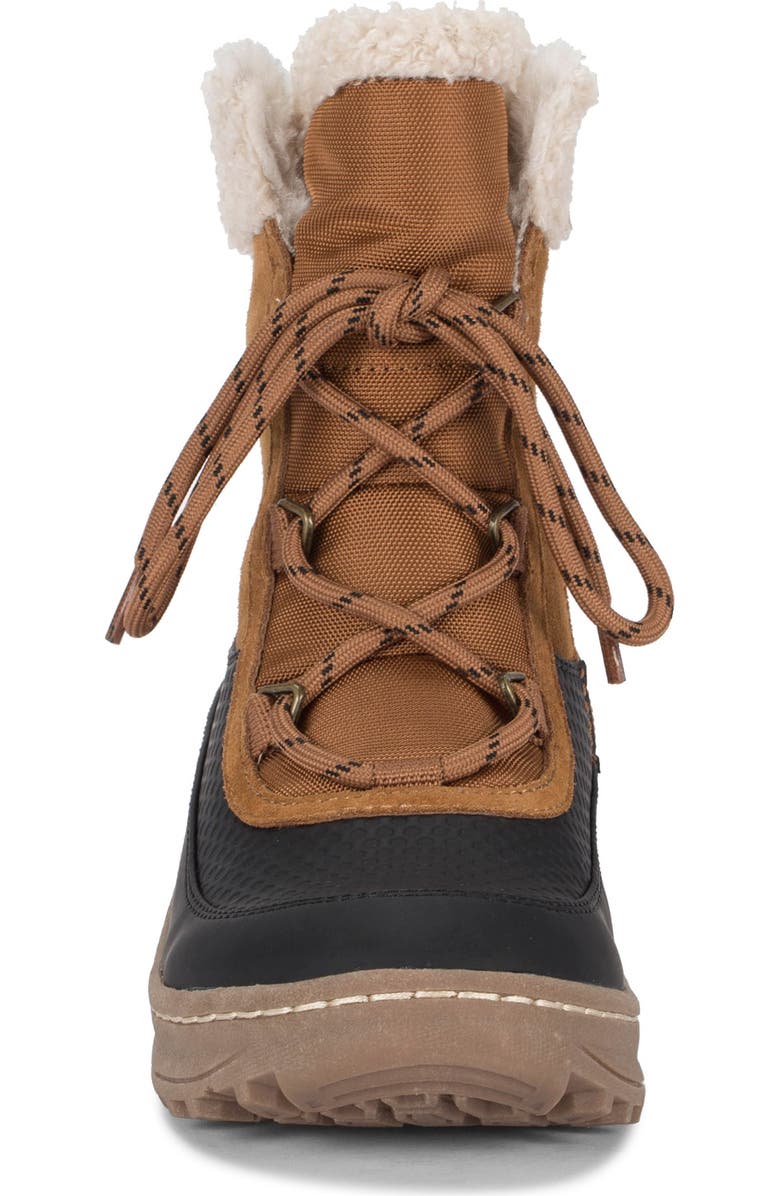 BARETRAPS Alta Faux Shearling Lined Water-Resistant Suede Lace-Up Boot, Alternate, color, Cognac/ Black