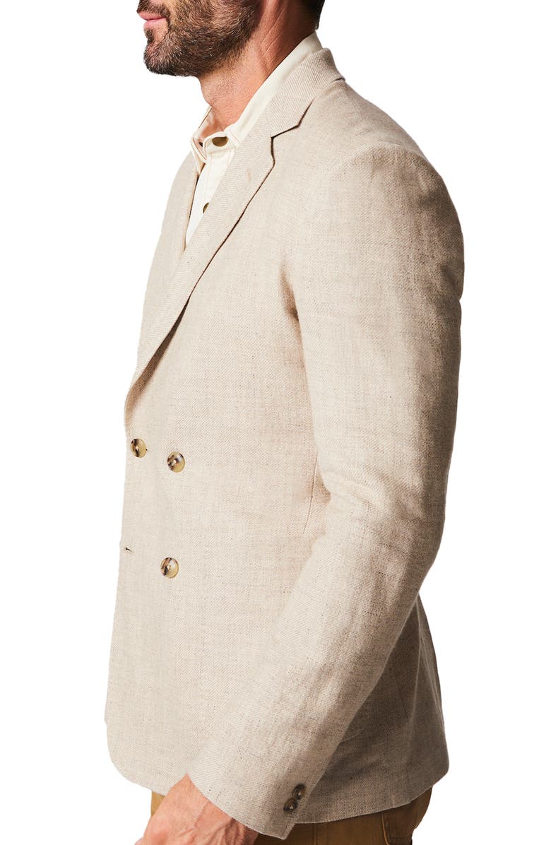 Billy Reid Jubilee Double Breasted Linen, Virgin Wool, Silk & Cashmere Sport Coat, Alternate, color, 