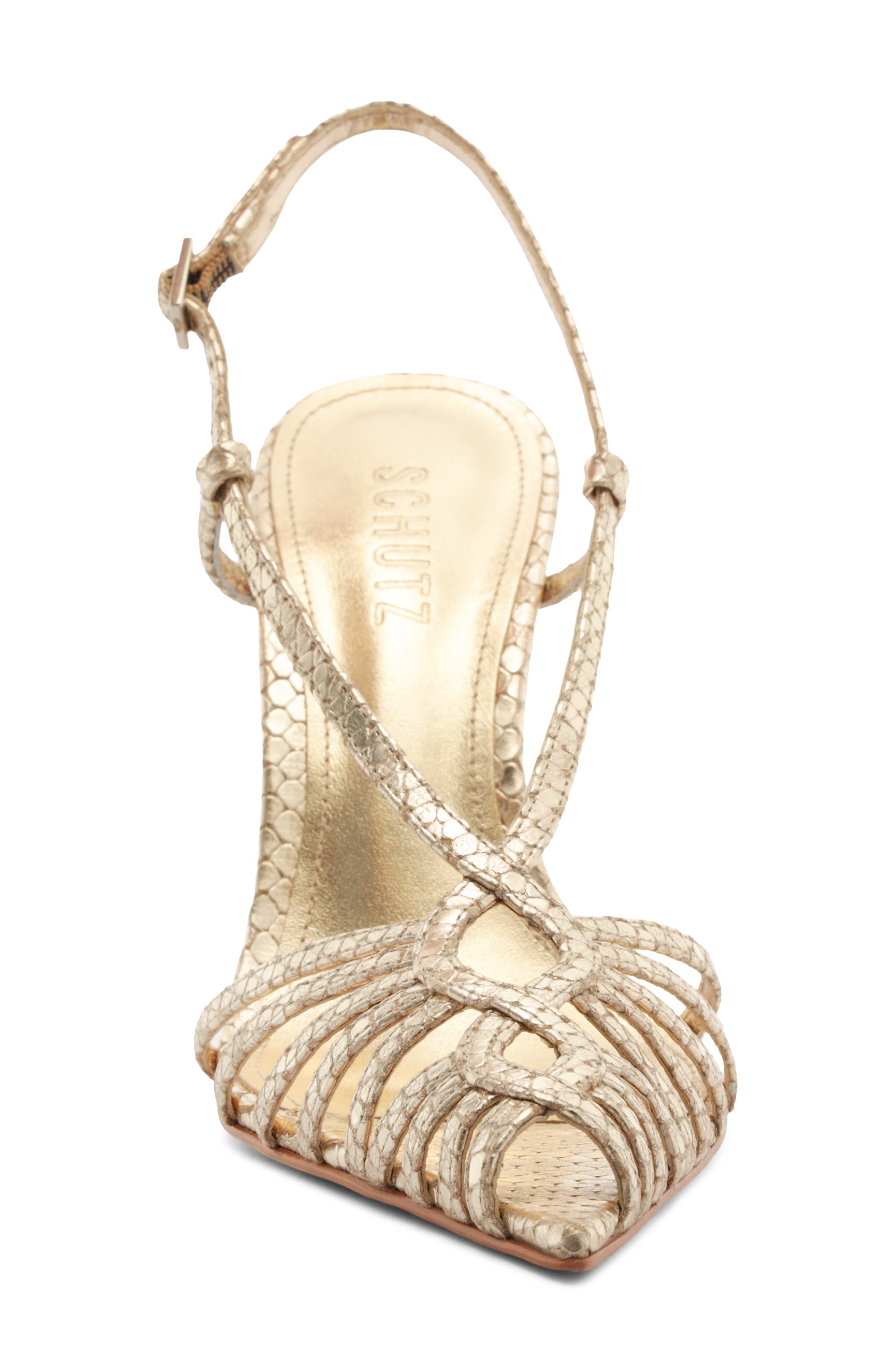 Seraphine Snakeskin Embossed Slingback Sandal, Alternate, color, PLATINUM