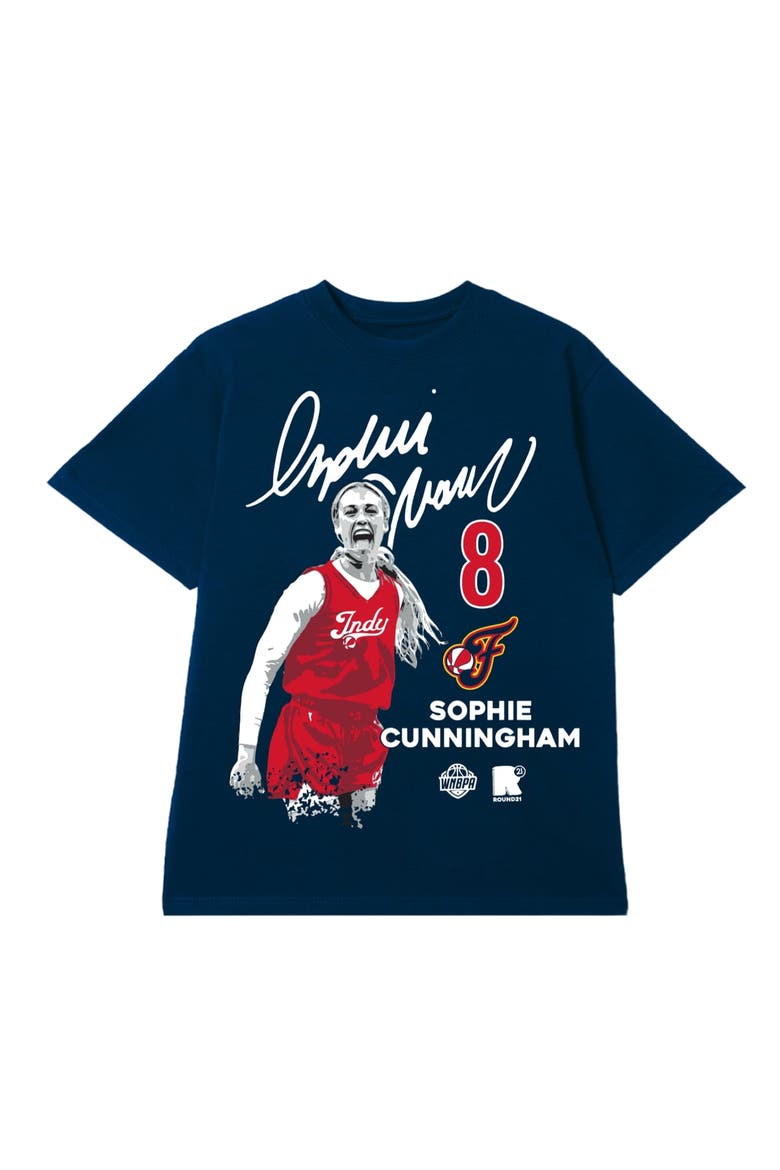 Unisex round21 Sophie Cunningham Navy Indiana Fever Player Graphic T-Shirt, Main, color, Navy