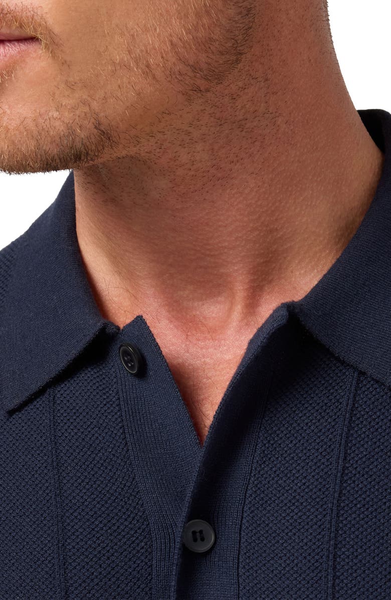 Mizzen+Main Ashe Cotton Blend Performance Button-Up Sweater, Alternate, color, Navy