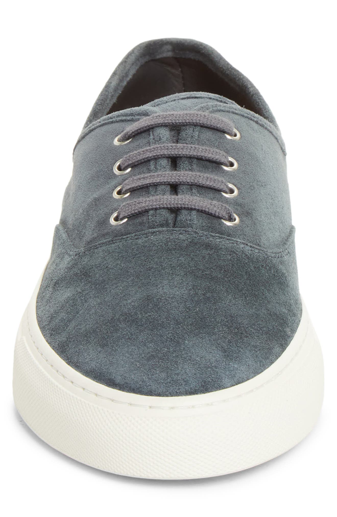 Four Hole Suede Sneaker, Alternate, color, NAVY