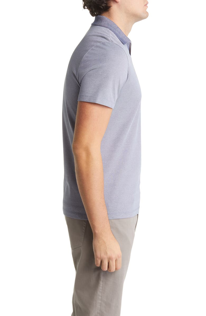 Robert Barakett Farnsworth Short Sleeve V-Neck Piqué Polo, Alternate, color, Navy