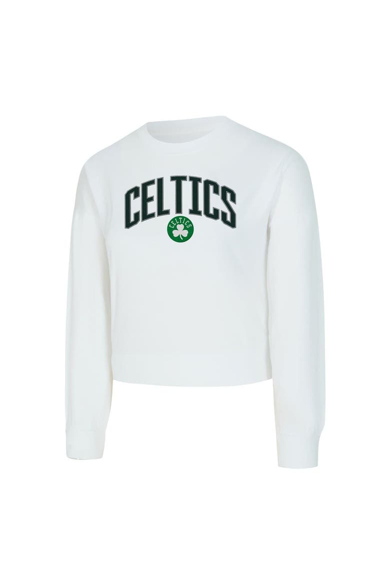 Women's Concepts Sport  White Boston Celtics Laney Chenille Cropped Long Sleeve T-Shirt, Alternate, color, White