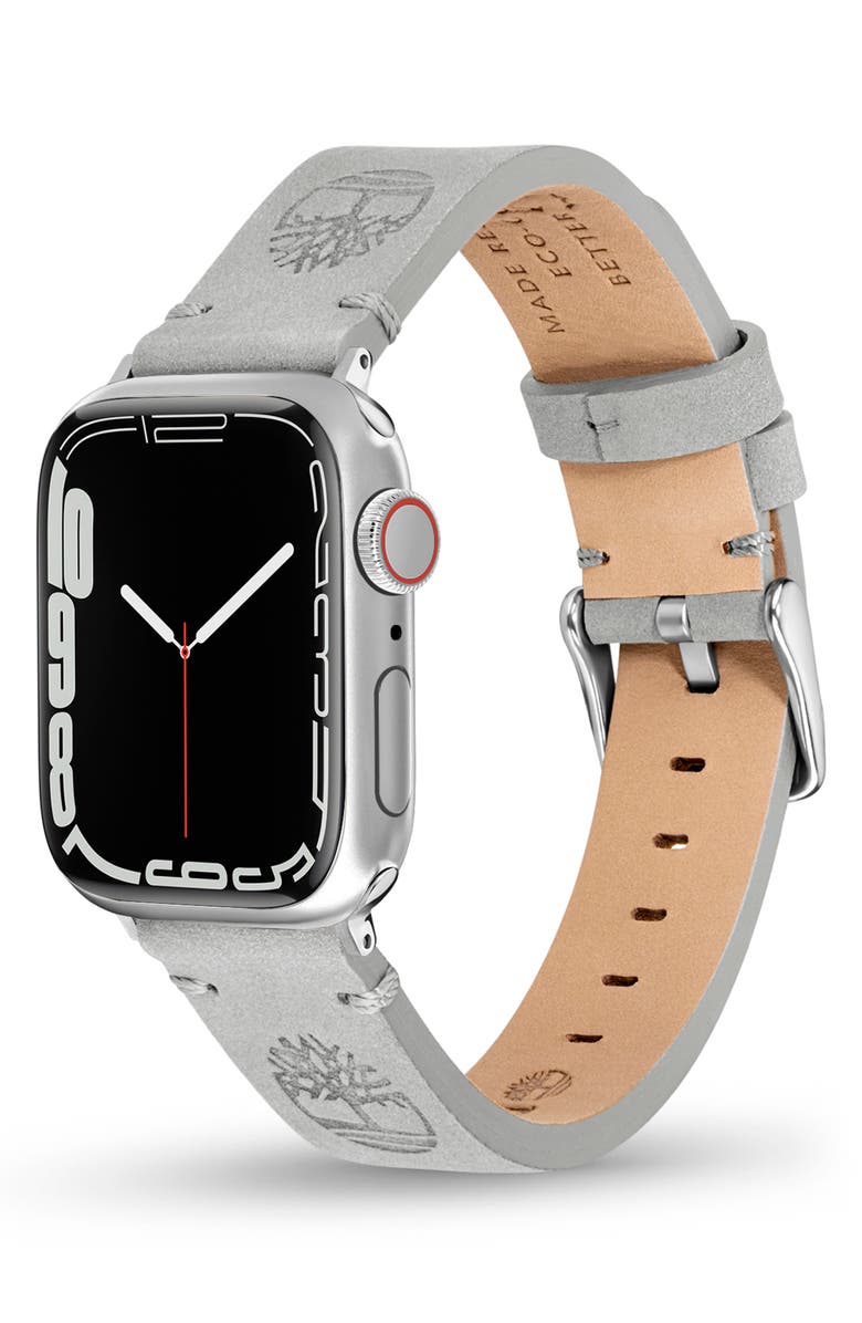 Timberland Leather Apple Watch<sup>®</sup> Strap, Alternate, color, Gray