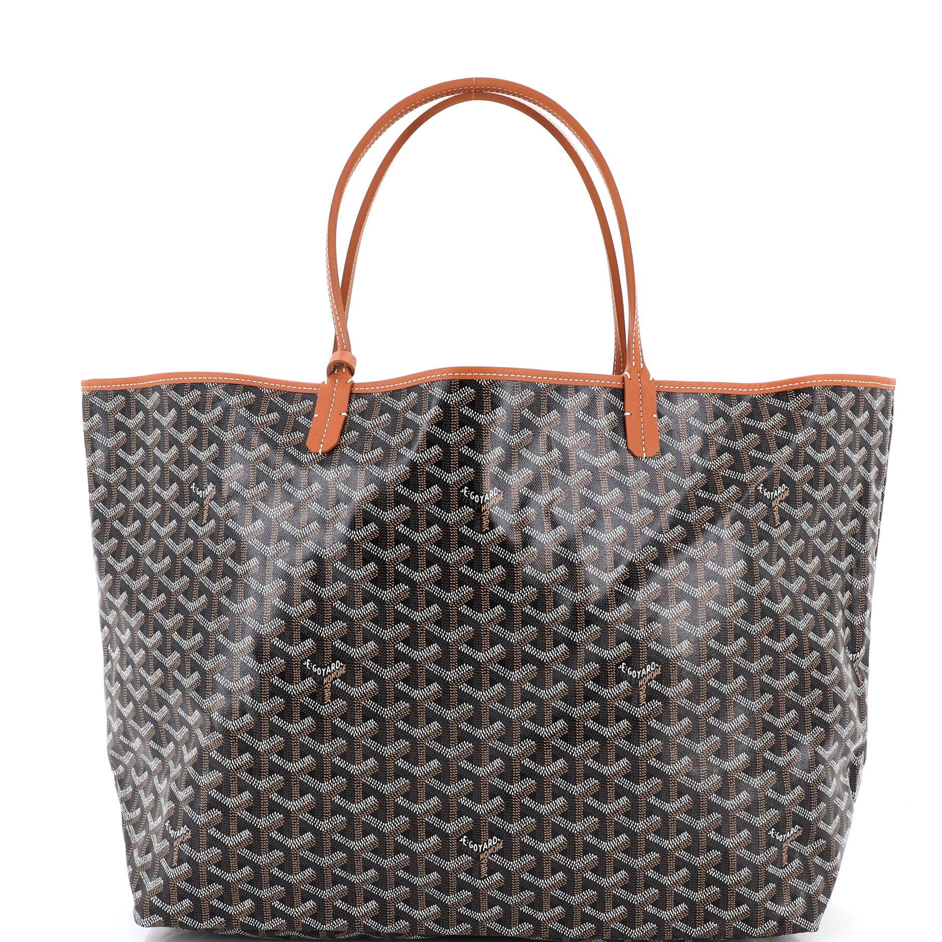 Pre-Owned Goyard Saint Louis Tote Coated Canvas GM, Main, color, Brown