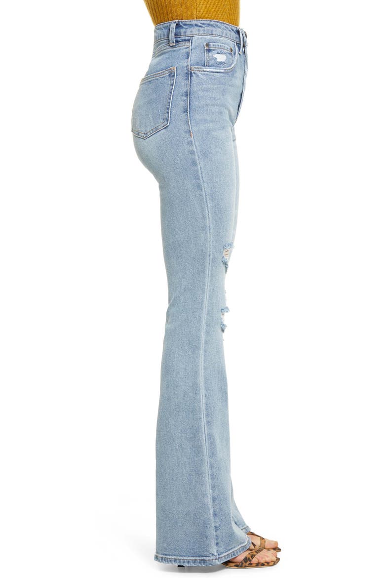Kayne Distressed Flare Jeans, Alternate, color, LIGHT SUNLAND WASH